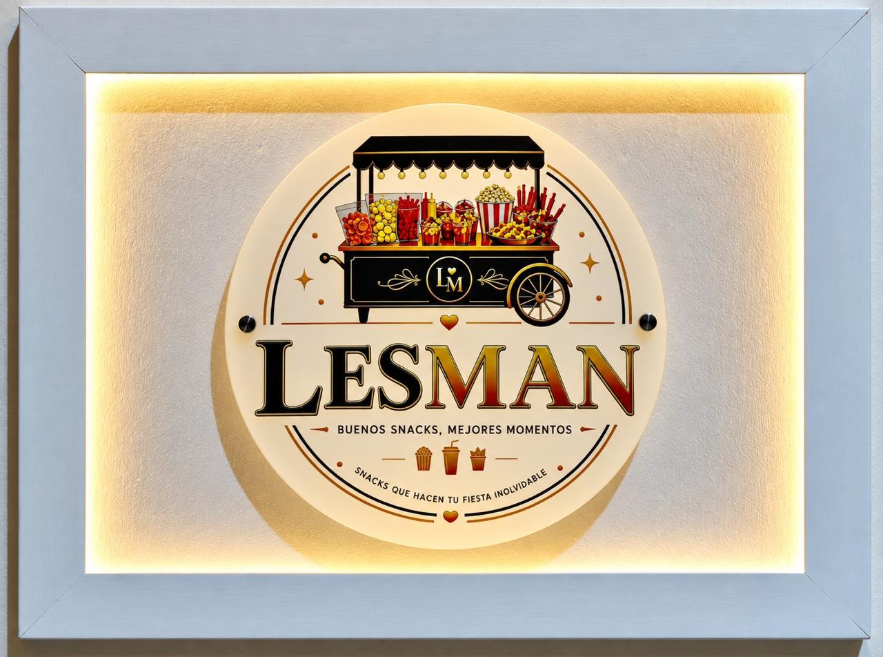 Logo iluminado del carrito LESMAN